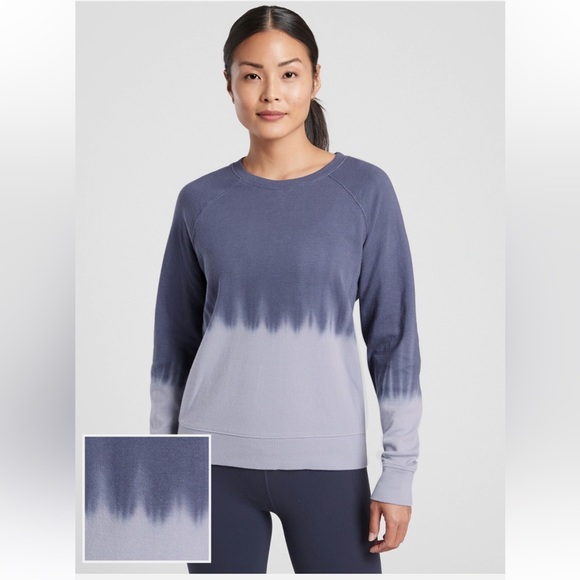 Athleta Sweaters - Athleta Purple and Cream Crew Neck Tie Due Sweater Size S